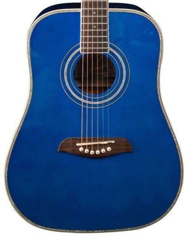 Oscar Schmidt OGHS 1/2 Size Dreadnought Acoustic Guitar Trans Blue  - OGHSTBL