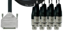 Cordial 8-Channel Analog Tascam D-Sub 25 to XLRF Breakout 10' Cable - CCFD3DFT