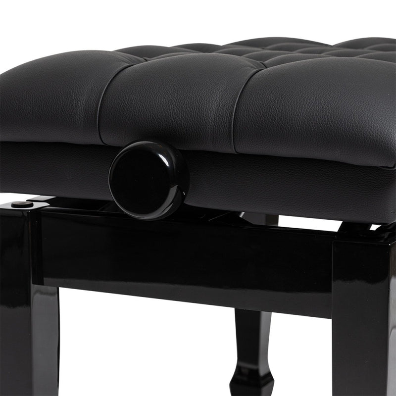 Stagg Concert Hydraulic Piano Bench w/ Fireproof Vinyl Top - Black