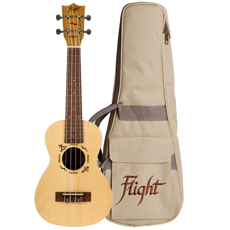 Flight Englemann Spruce & Zebrawood Concert Ukulele Designer Series – DUC525