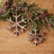 Wooden Snowflake Ornament with White Washed Finish (Set of 12)