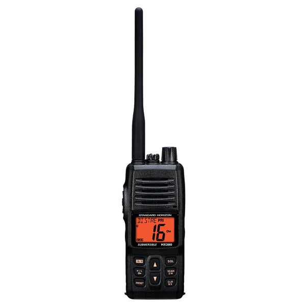 Standard Horizon HX380 5W Commercial Grade Submersible IPX7 Handheld VHF Radio