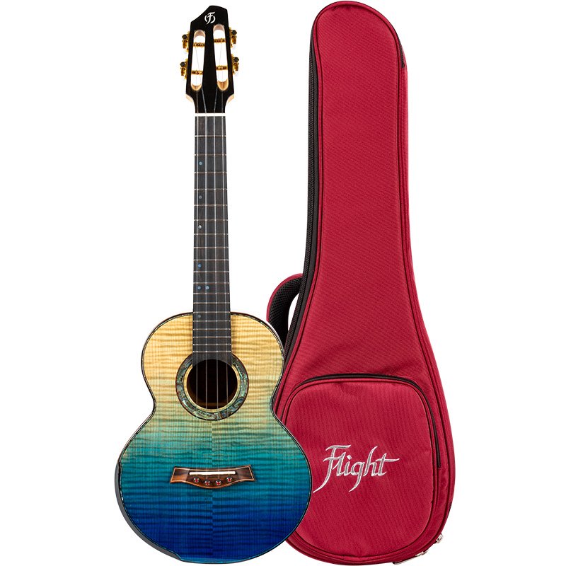 Flight A10FM 10th Anniversary Tenor Ukulele with Gig Bag - Faded Blue