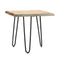 Natural Wood Slab Stool Table with Iron Legs 17.75"H