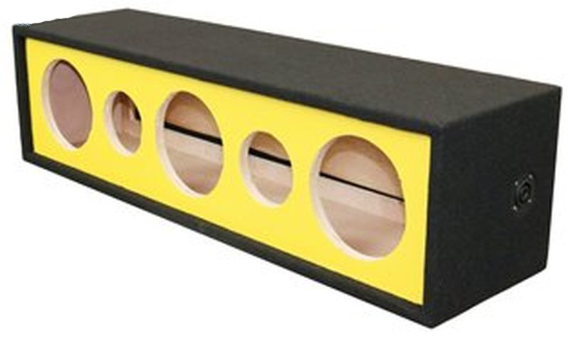 DeeJay LED 12" Side Speaker Enclosure w/ 3 Horn & 2 Tweeters Ports - Yellow