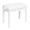 Stagg Matte White Adjustable Piano Bench with White Velvet Top - PB06 WHM VWH