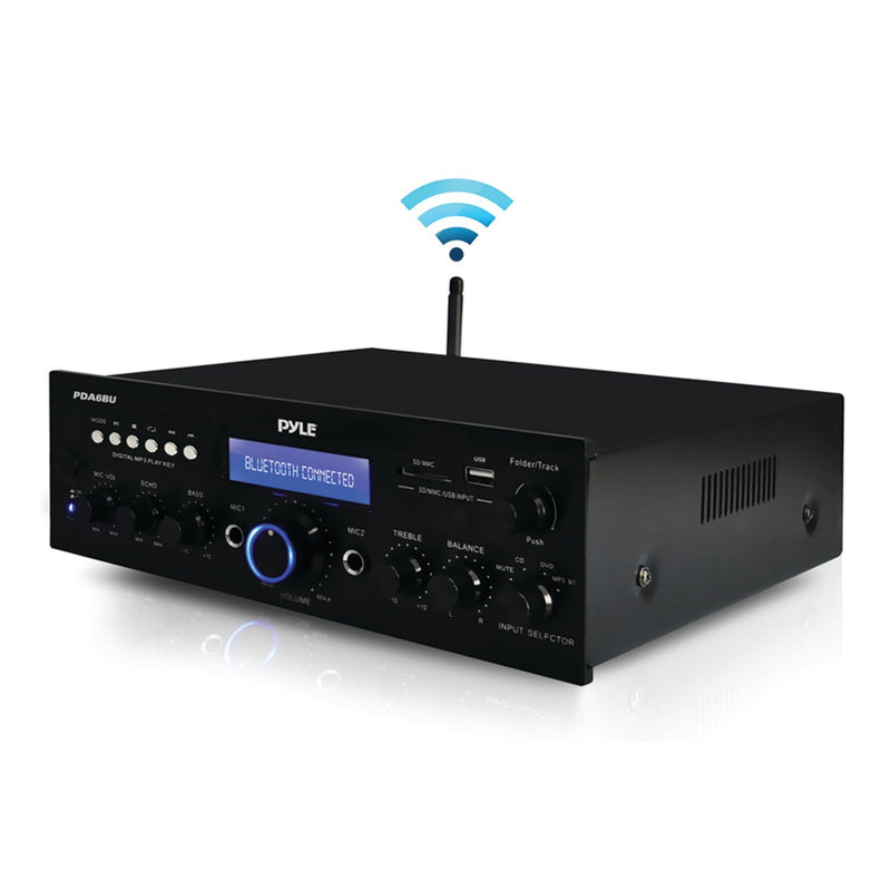 Pyle 200 Watt Bluetooth Stereo Amp Receiver with USB & SD Card Readers - PDA6BU