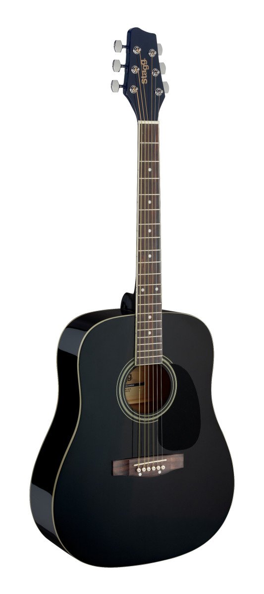 Stagg Dreadnought Acoustic Guitar - Black - SA20D BLK