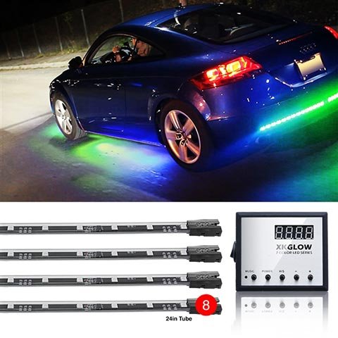 XKGLOW LED Underbody Accent Light Kit with (8) 24" Tubes - Multi-Color XK041006