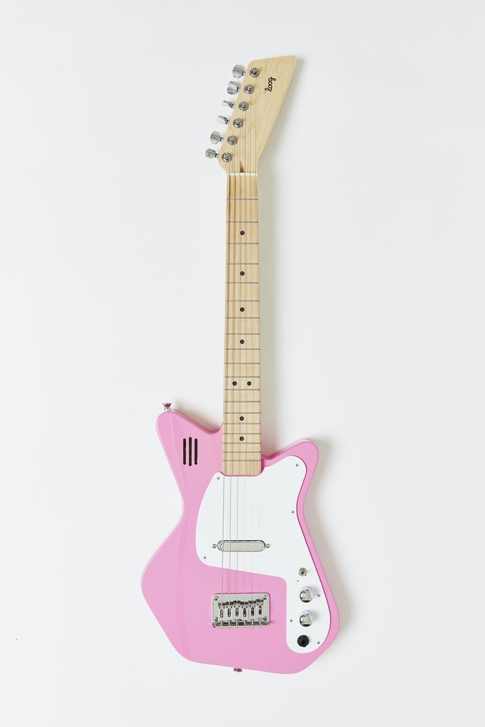 Loog Pro VI Mini Electric Guitar with Built-in Amplifier - Pink - LGPRVIEM