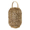 Woven Wicker Lantern with Glass Insert 16"H