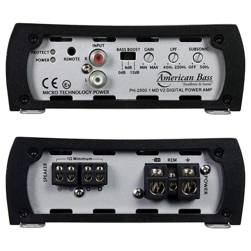 American Bass Amp D Class 1 Ohm Stable 1600 Watts Max PH-1600.1 MD V2