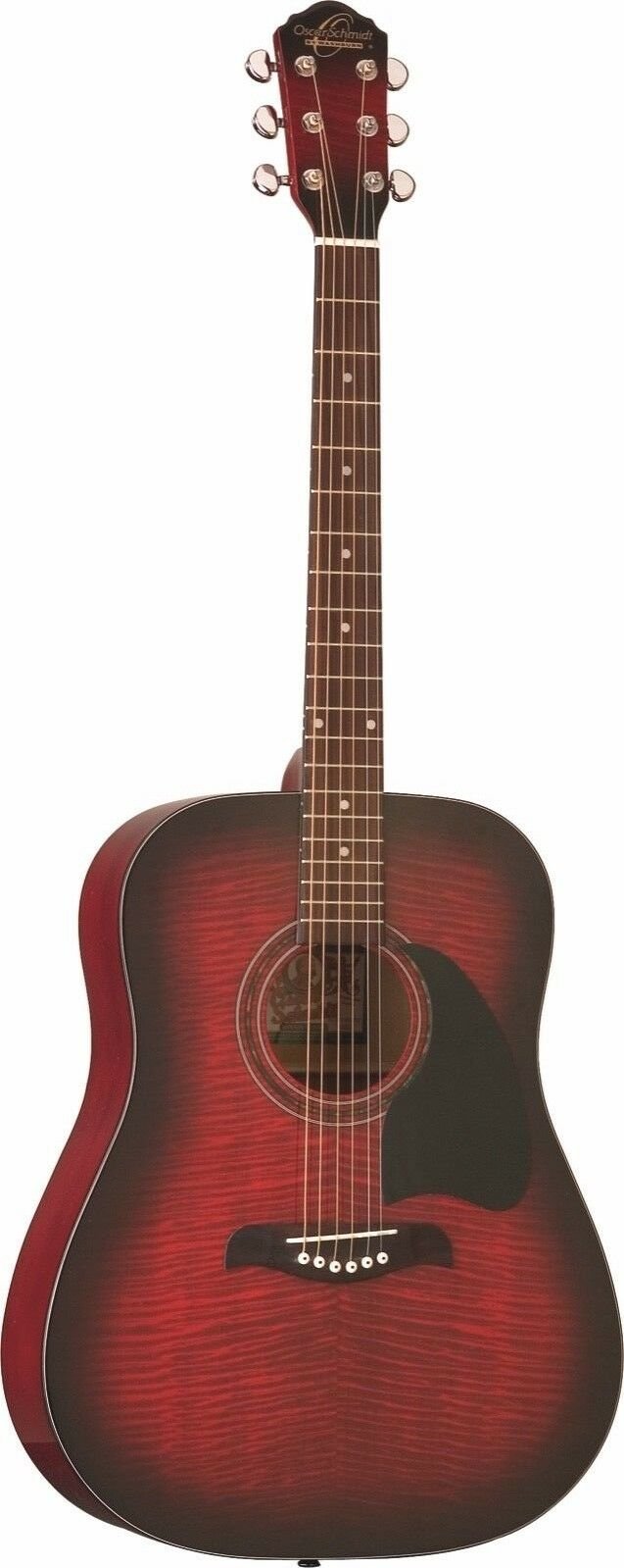 Oscar Schmidt OG2 Dreadnought Acoustic Guitar Flame Black Cherry - OG2FBC