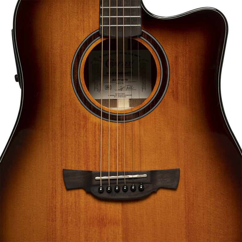 Crafter Able 600 Cutaway Dreadnought Electric-Acoustic Guitar - Vintage Sunburst