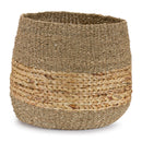 Woven Seagrass Basket with Wicker Accent (Set of 2)