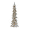 Carved Stone Pine Tree Décor with Silver Finish (Set of 3)