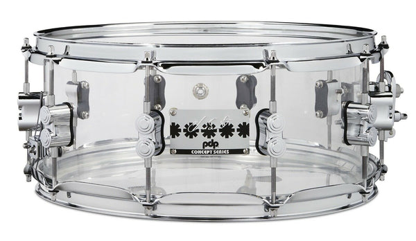 PDP Chad Smith Signature Clear Acrylic Snare Drum 6x14 with Chrome Hardware