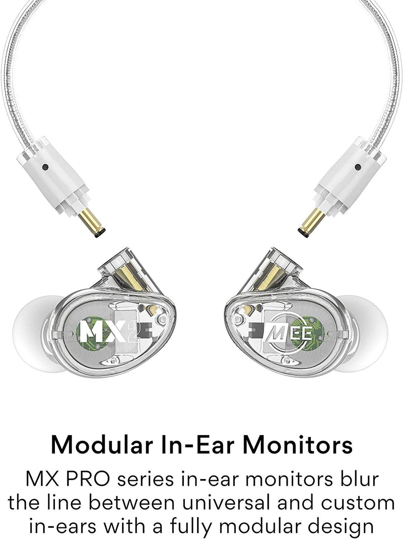 MEE MX2 PRO Noise-Isolating Modular Musician’s in-Ear Monitors - EP-MX2PRO-CL