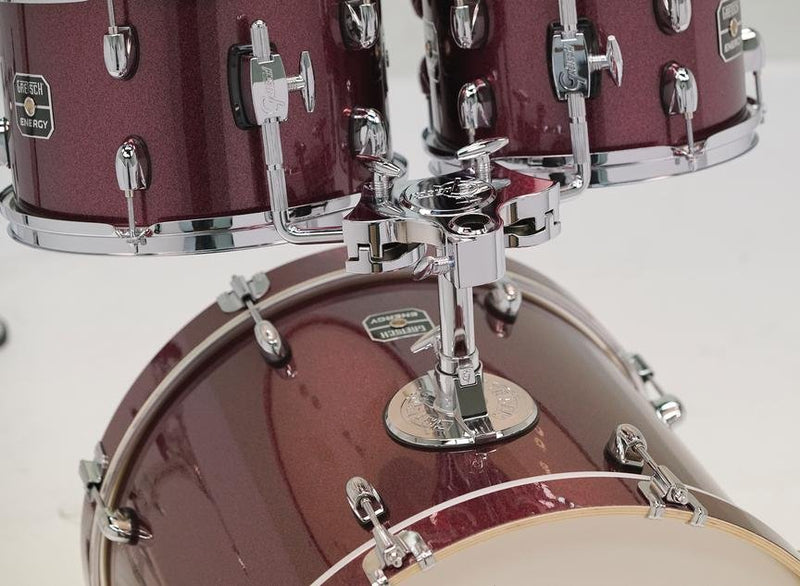 Gretsch Energy 5 Piece Set w/ 4 Piece Hardware (20/10/12/14/14SN) Ruby Sparkle