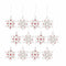 White Glass Snowflake Ornament with Red Bead Accent (Set of 12)