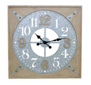 Large Wall Clock - 24.25" Square - Wood & Metal - Rustic Farmhouse Look