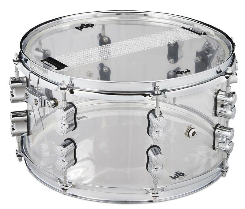 PDP Chad Smith Signature Clear Acrylic Snare Drum 7x13 with Chrome Hardware