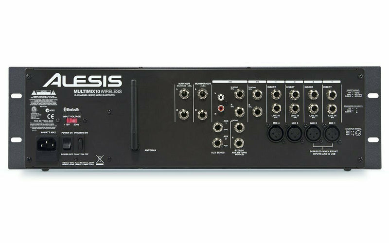 Alesis MultiMix 10 Wireless 10-Channel Mixer w/ Bluetooth & 3U Rackmount Design