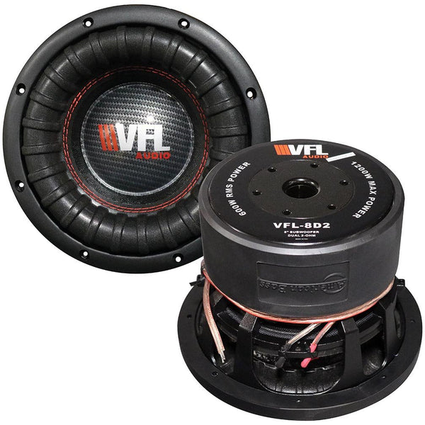 VFL Audio 8" Woofer 600W RMS / 1200W Max Dual 2 Ohm Voice Coils VFL-8D2