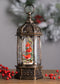 LED Snow Globe Lantern with Cardinal Bird Branch 13"H