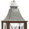 Rustic Wood Lantern with Galvanized Metal Lid (Set of 2)