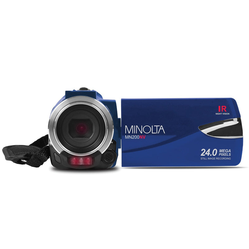 Minolta 1080p Full HD IR Night Vision Wi-Fi Camcorder (Blue) MN200NV-BL