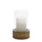 Wicker Design Candle Holder with Glass Hurricane (Set of 2)
