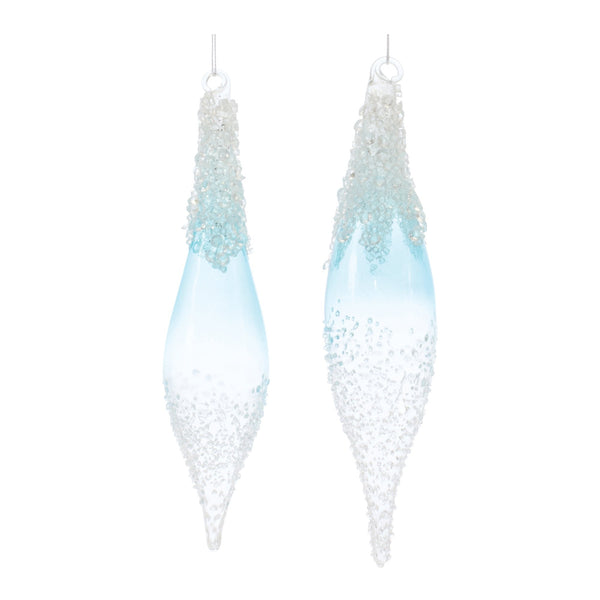 Beaded Glass Drop Ornament (Set of 12)