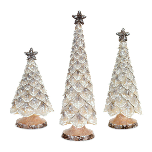 White Washed Pine Tree Décor with