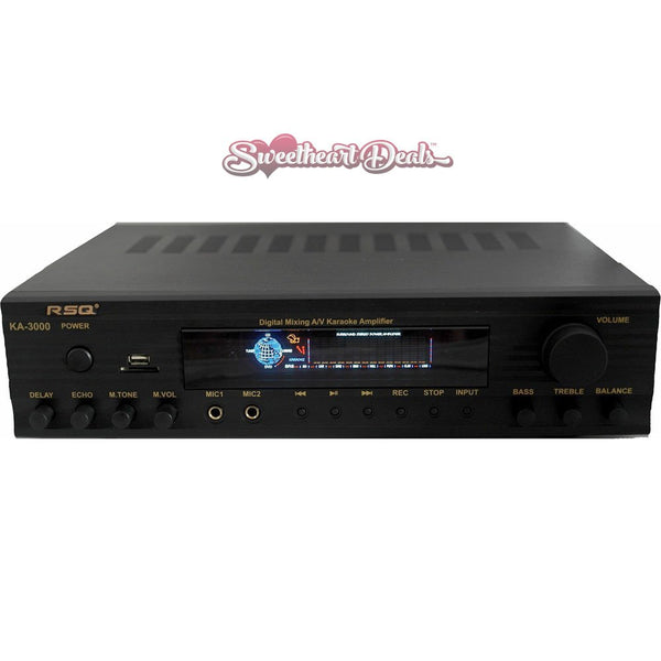 RSQ Audio KA-3000 2-Channel 300W Karaoke and Mulimedia Mixing Power Amplifier