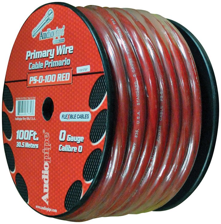 Audiopipe Flexible Power Cable 0 Ga. 100 Ft. Red PS0100RD