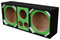 DeeJay LED Car Speaker Enclosure Two 12" Woofers w/ 2 Tweeters & 1 Horn - Green