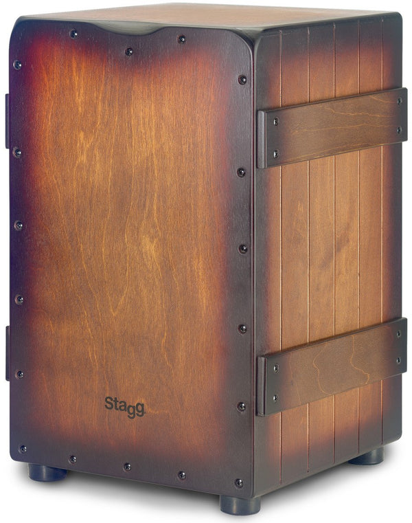 Stagg Crate Cajón with Sunburst Brown Finish - CAJ-CRATE-SBB