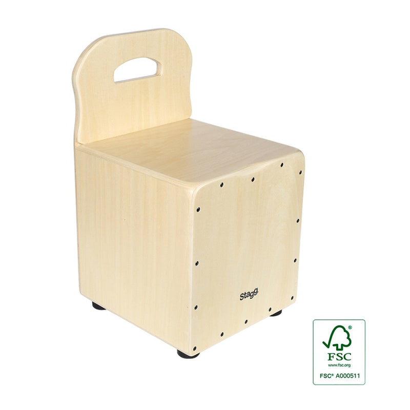 Stagg Kid's Cajón with EasyGo Backrest - Natural - CAJ-KID-N