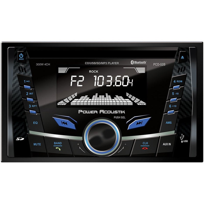 Power Acoustik Double Din AM/FM/CD/USB/BT PCS-52B