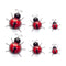 Metal Lady Bug Garden Decor (Set of 6)