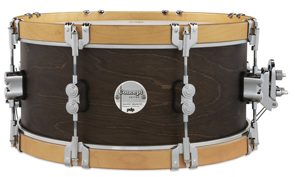 PDP Concept Classic 6.5x14 Walnut Stain Snare Drum - Natural Stain Wood Hoops