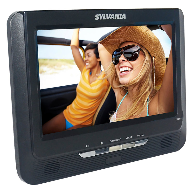 Sylvania 9” Portable Dual-Screen Car DVD & Media Player w/ 2 Earphones