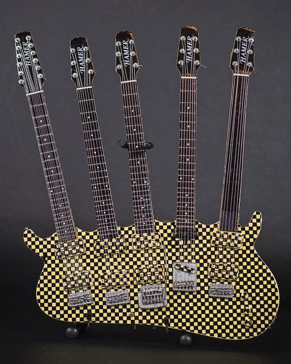 Axe Heaven Rick Nielsen Collectible 5-Neck Miniature Guitar - Checkered - AXHGTR