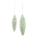 Green Frosted Pinecone Drop Ornament (Set of 12)