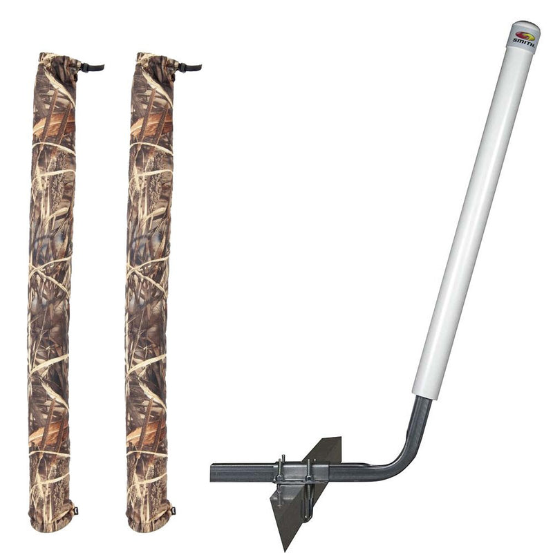 C.E. Smith Angled Post Guide-On 40" White w/ Camo Wet Lands 36" Cover 27627-902