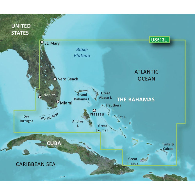 Garmin BlueChart® g3 Vision® HD - VUS513L - Jacksonville - Bahamas microSD™/SD™