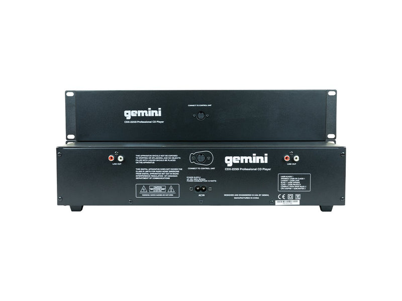 Gemini DJ Rackmount Dual CD Media Player with USB - CDX-2250i