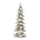 Frosted Pine Tree Décor with Silver Finish (Set of 4)