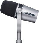 Shure MV7 Pro XLR/USB Microphone Broadcast Podcast Bundle - Silver